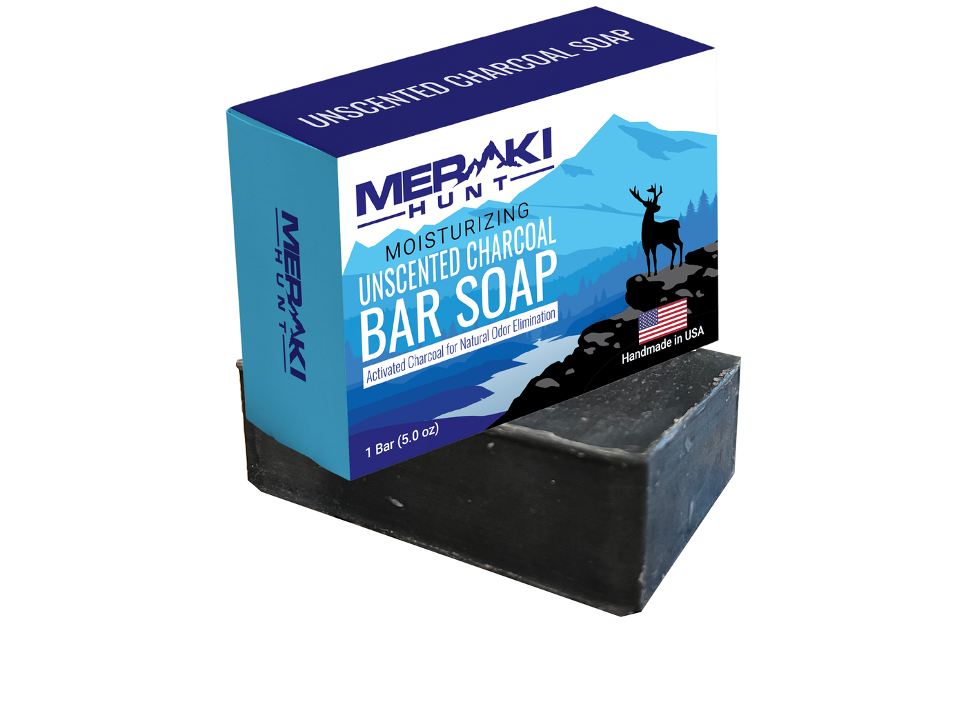 Meraki Hunt Unscented Bar Soap with Activated Charcoal